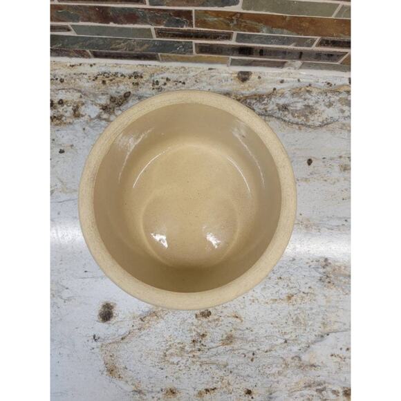 Vintage Butter Crock, Blue Spongeware, 1 Qt Stoneware, Country Kitchen - Picture 2 of 5